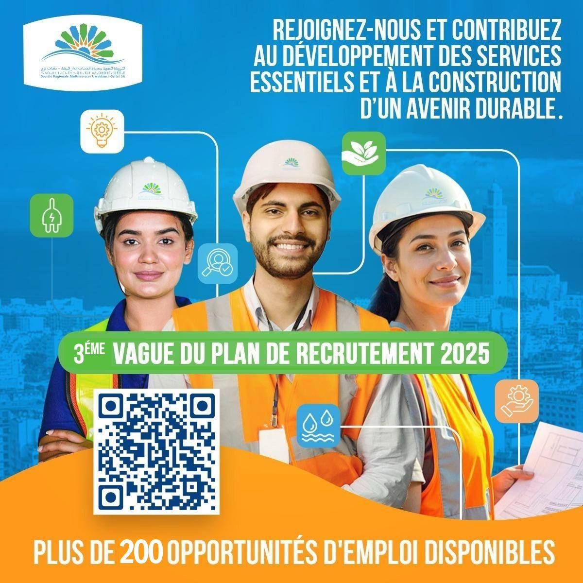 La SRM Casablanca-Settat lance la 3e vague de son plan de recrutement 2025